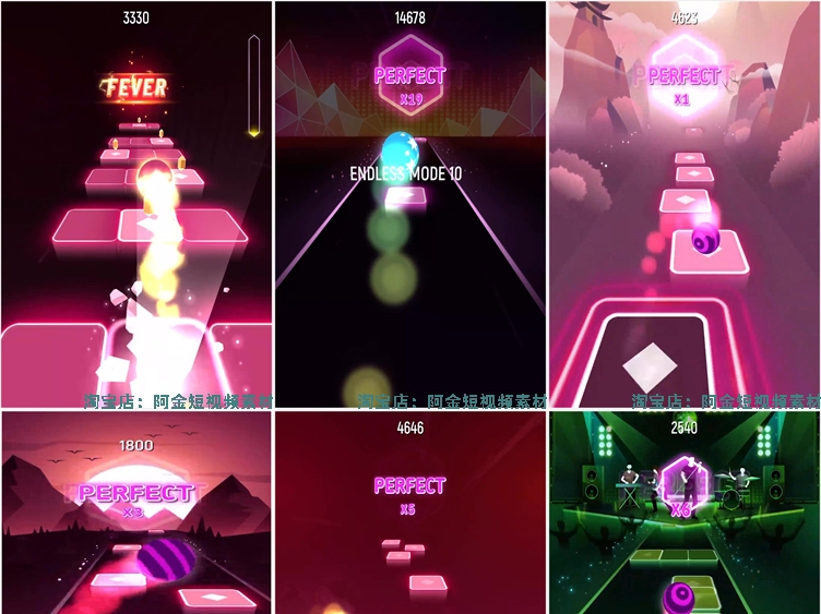 竖屏音乐球球小游戏地铁跑酷国外高清解压小说推文素材短视频引流