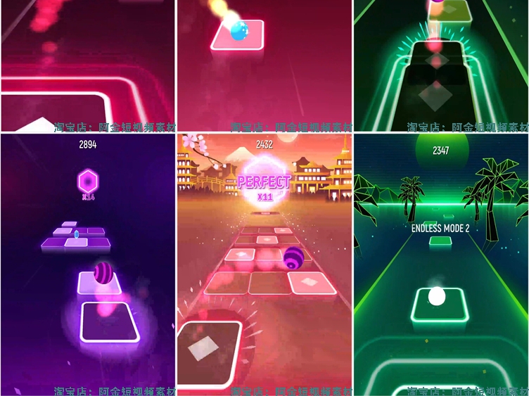 竖屏音乐球球小游戏地铁跑酷国外高清解压小说推文素材短视频引流