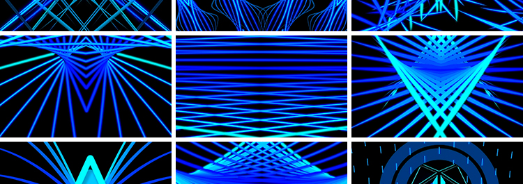 蓝色炫酷动感节奏线条爵士舞蹈走秀舞台LED动态背景高清视频素材