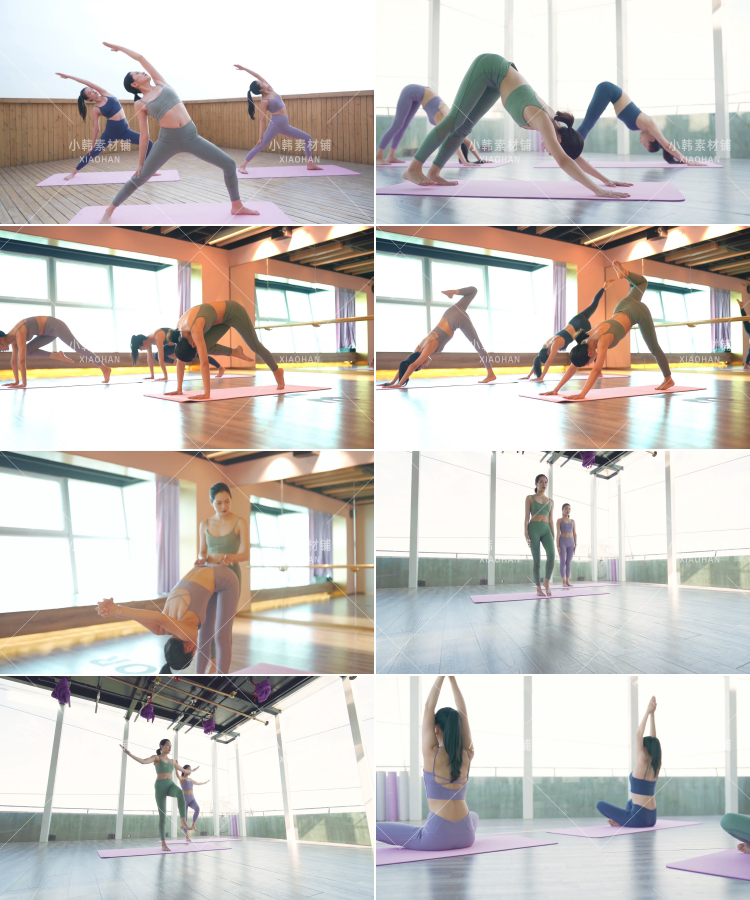 瑜伽健身运动横版高清抖音自媒体pr剪辑背景视频素材