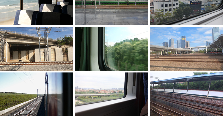 坐火车窗外风景旅行自然风光移动沿途风景动车高铁出行回家视频素