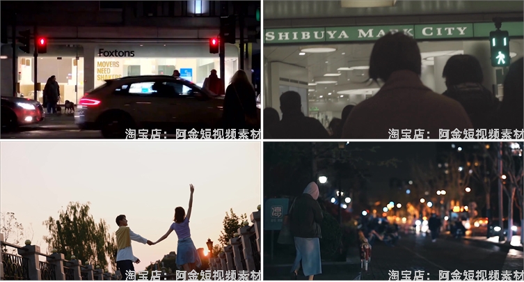 人流车流行人街景城市夜景夜市人物情感抖音视频高清实拍素材剪辑