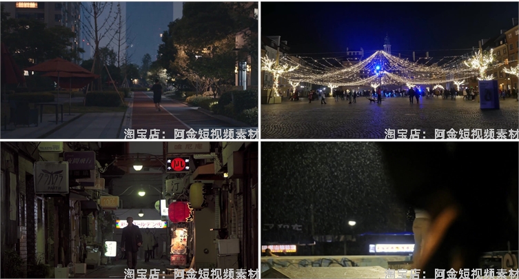 人流车流行人街景城市夜景夜市人物情感抖音视频高清实拍素材剪辑