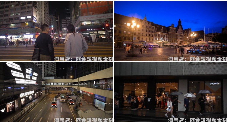 人流车流行人街景城市夜景夜市人物情感抖音视频高清实拍素材剪辑
