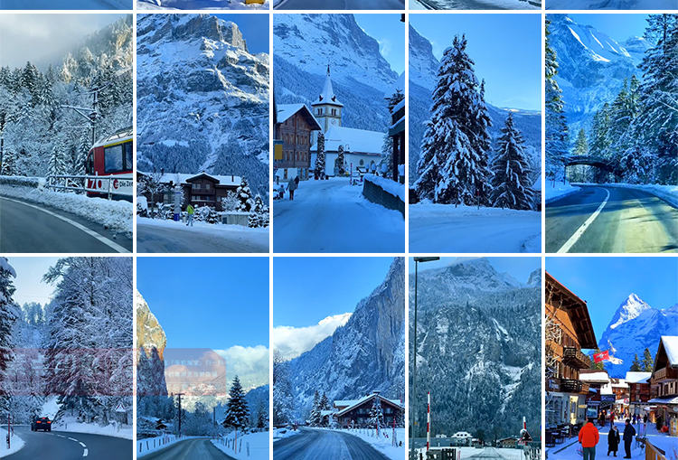 竖屏雪山雪景唯美冬季风景治愈系走拍开车视角旅途美景色视频素材