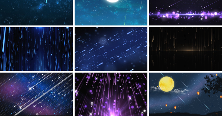 唯美蓝色星空流星雨梦幻浪漫婚礼晚会舞台LED大屏幕背景视频素材