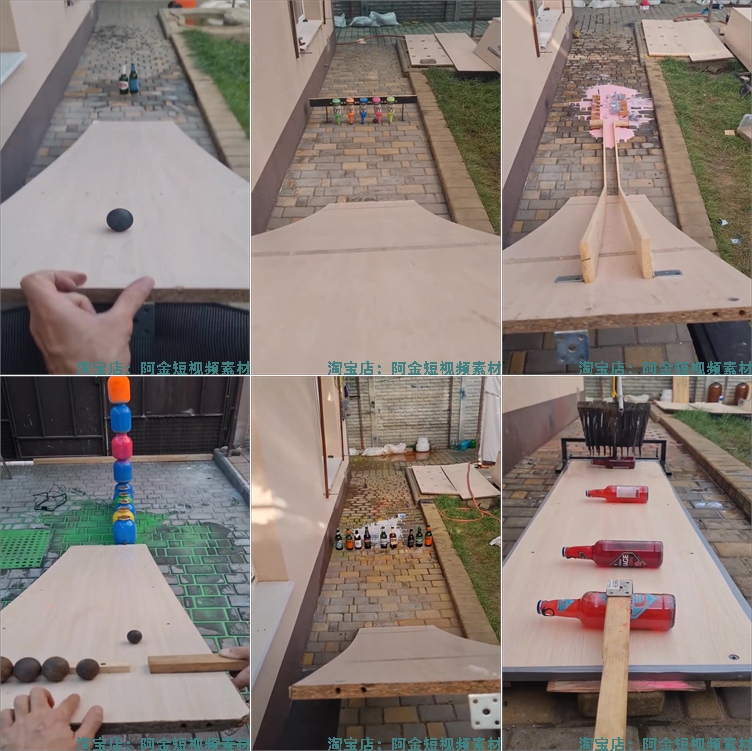 竖屏铁球滚动撞击玻璃瓶子酒瓶国外高清解压短视频小说推文素材