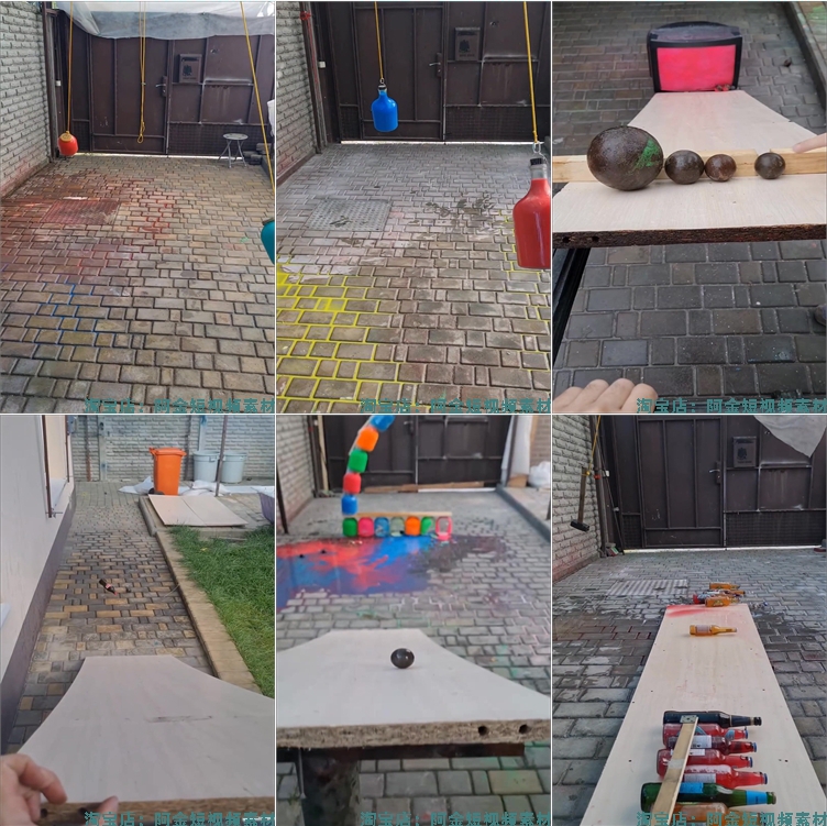 竖屏铁球滚动撞击玻璃瓶子酒瓶国外高清解压短视频小说推文素材