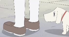 日常生活日韩动漫小女孩和狗视频素材