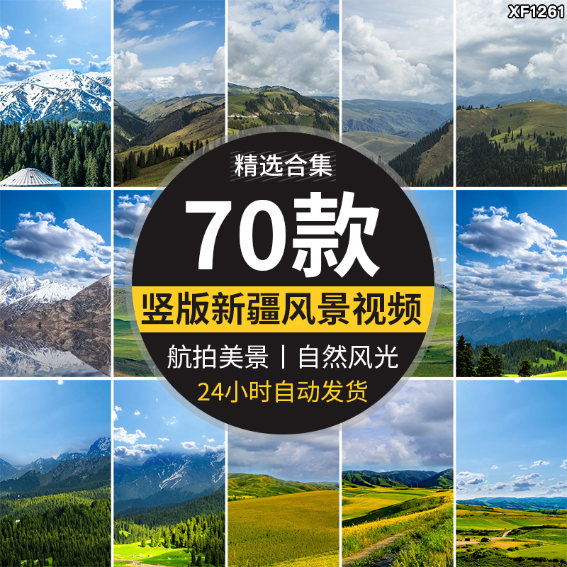 竖屏航拍新疆自然风光风景大草原山脉沙漠自然景色雪山短视频素材