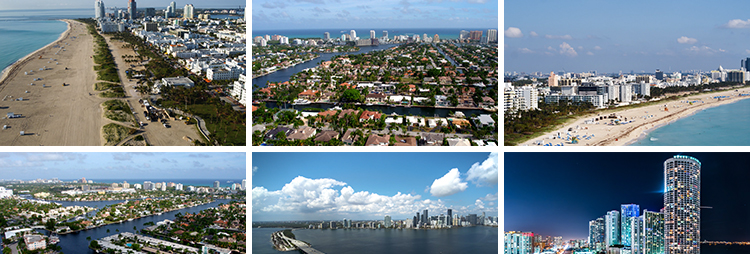 美国迈阿密国外城市地标建筑CBD航拍延时风光夜景高清短视频素材