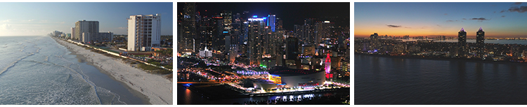 美国迈阿密国外城市地标建筑CBD航拍延时风光夜景高清短视频素材