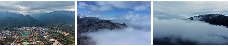 秦岭山脉风光大自然风景云海云雾缭绕太白山航拍延时实拍视频素材