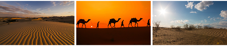 荒沙漠戈壁日落沙丘夜晚骆驼风化地貌风沙粒沙尘大漠孤烟视频素材