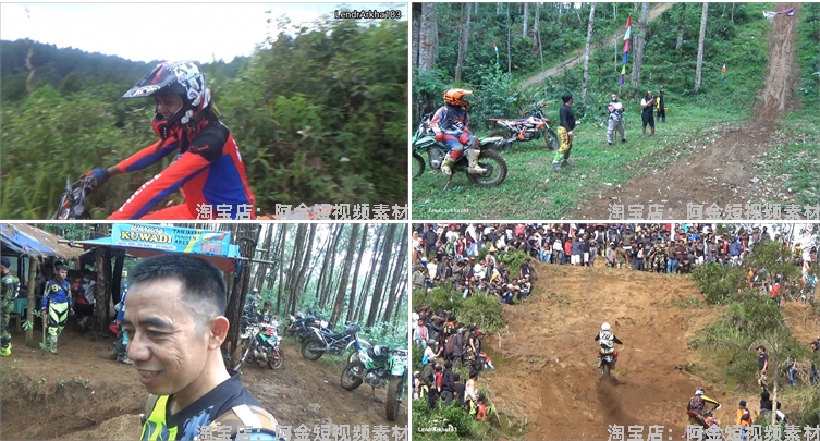 骑行越野摩托车冲坡爬坡陡翻车比赛国外高清解压视频小说推文素材