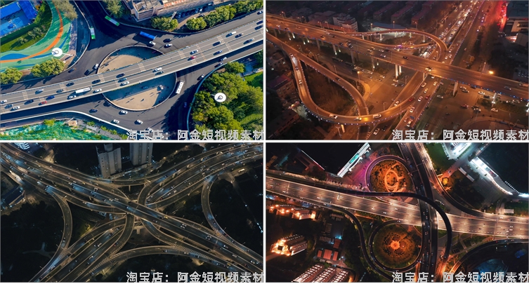 4K立交桥高架大桥车流城市道路航拍延时抖音视频高清实拍素材剪辑