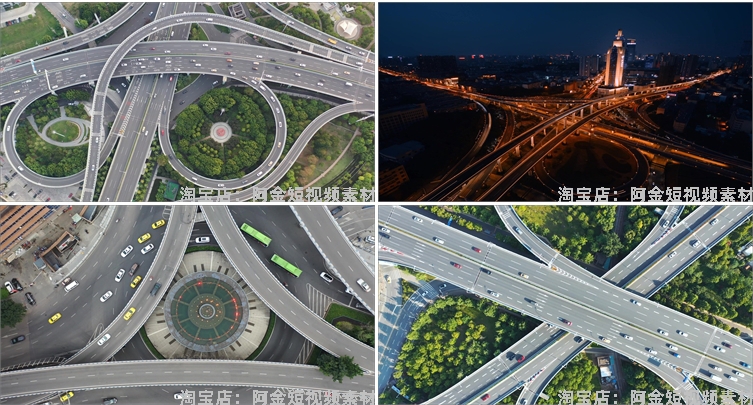 4K立交桥高架大桥车流城市道路航拍延时抖音视频高清实拍素材剪辑