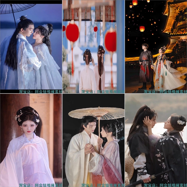 古风人物唯美汉服国风古装高清视频小说推文素材抖音自媒体剪辑