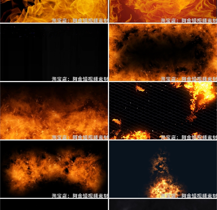 震撼燃烧火焰绿幕直播间大屏幕舞台动感LED高清视频场景背景素材