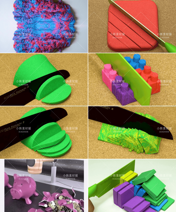 太空沙减压太空沙木工修剪草坪书单号文案搭配解压视频素材