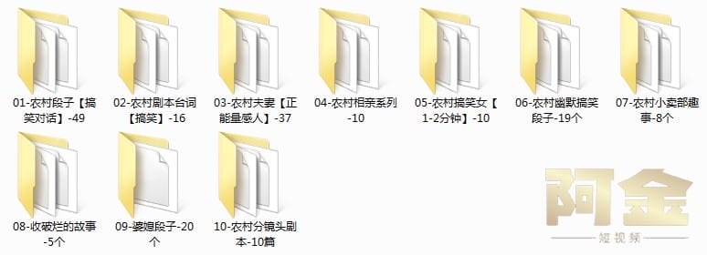 农村乡村三农短视频剧本短剧段子大全抖音快手文案素材脚本搞笑