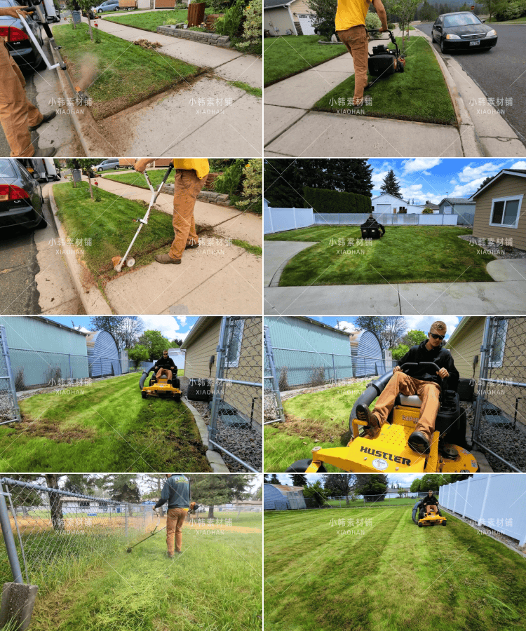 修剪草坪减压太空沙木工修剪草坪书单号文案搭配解压视频素材