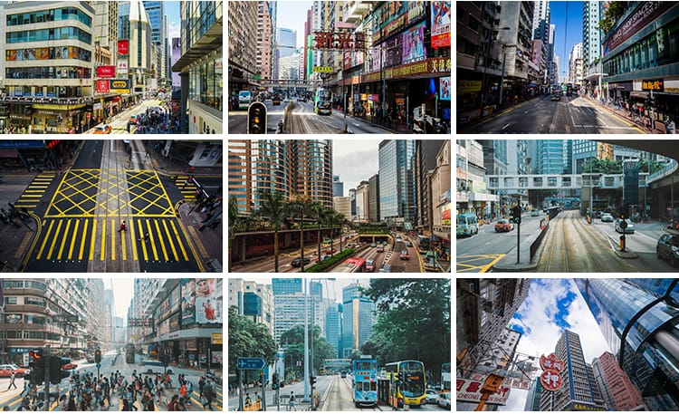 香港街道街头街景建筑夜景实拍城市风光海报设计高清JPG图片素材