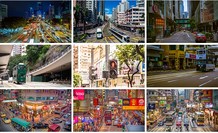 香港街道街头街景建筑夜景实拍城市风光海报设计高清JPG图片素材