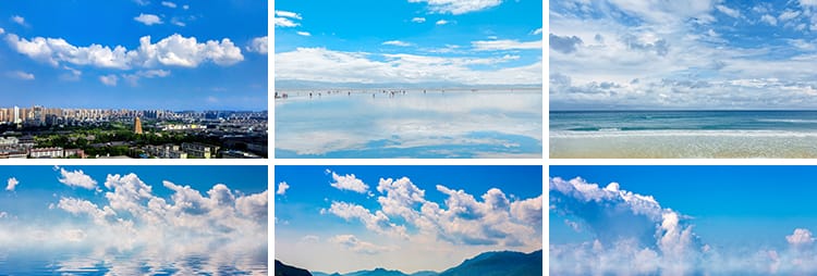 蓝天白云辽阔天空唯美清新云层云朵云团自然风景高清抖音图片素材