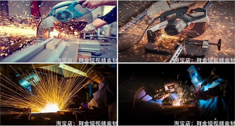 电焊机金属机械焊接切割图片工人车间焊工现代工业自动化高清素材