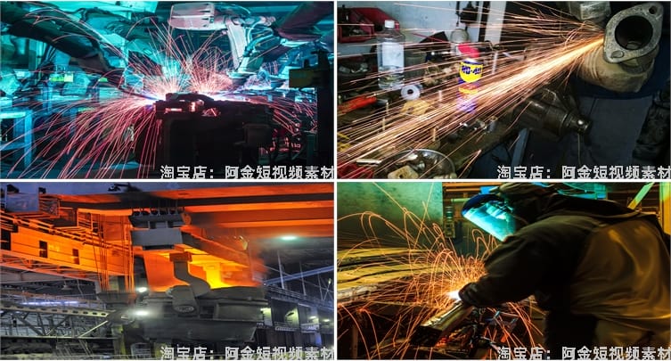 电焊机金属机械焊接切割图片工人车间焊工现代工业自动化高清素材