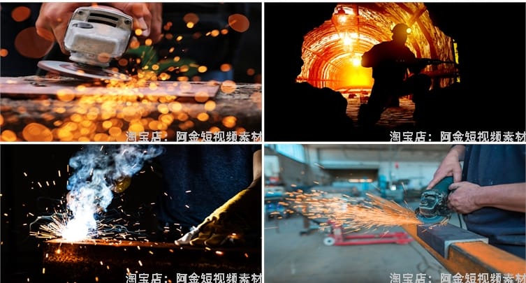 电焊机金属机械焊接切割图片工人车间焊工现代工业自动化高清素材