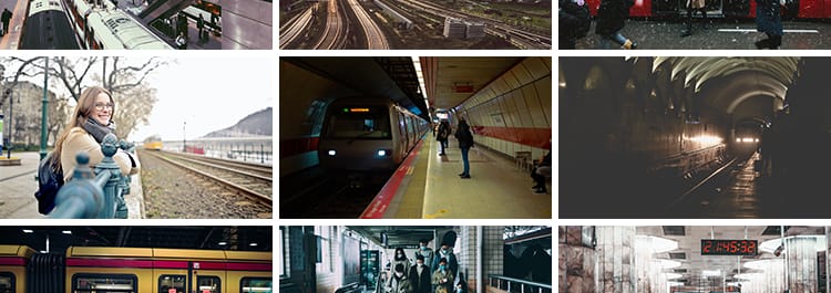 车站候车大厅站内站台火车列车地铁国外客流旅游人流旅客图片素材