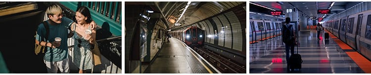 车站候车大厅站内站台火车列车地铁国外客流旅游人流旅客图片素材