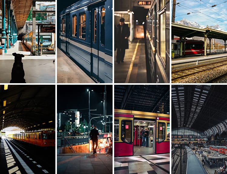 车站候车大厅站内站台火车列车地铁国外客流旅游人流旅客图片素材