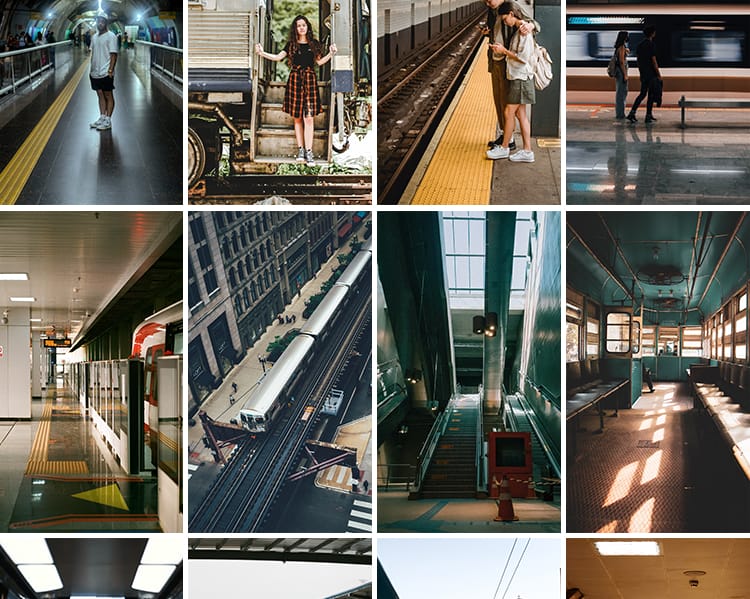 车站候车大厅站内站台火车列车地铁国外客流旅游人流旅客图片素材