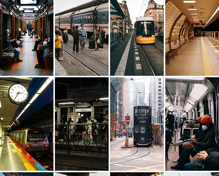 车站候车大厅站内站台火车列车地铁国外客流旅游人流旅客图片素材