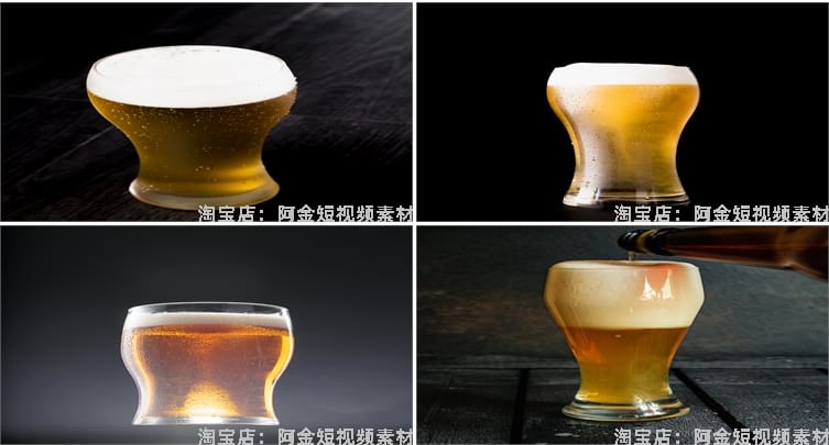 啤酒扎啤鲜啤图片精酿冰镇酒水酒杯碰杯自媒体高清实拍素材剪辑