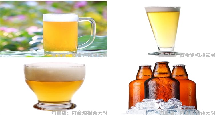 啤酒扎啤鲜啤图片精酿冰镇酒水酒杯碰杯自媒体高清实拍素材剪辑