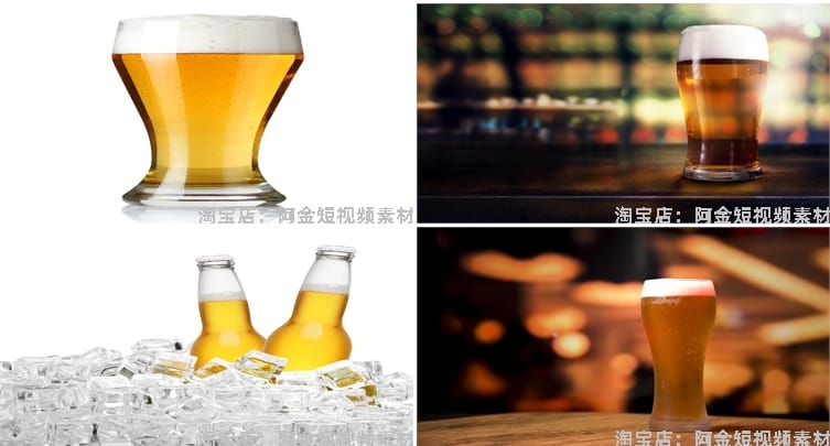 啤酒扎啤鲜啤图片精酿冰镇酒水酒杯碰杯自媒体高清实拍素材剪辑