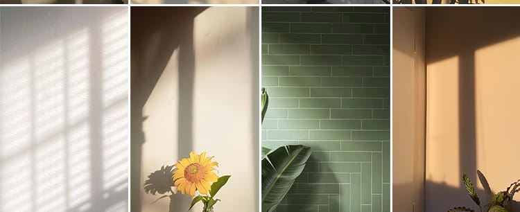 光影氛围室内唯美落日暖光打灯光抖音虚拟直播间背景绿幕图片素材