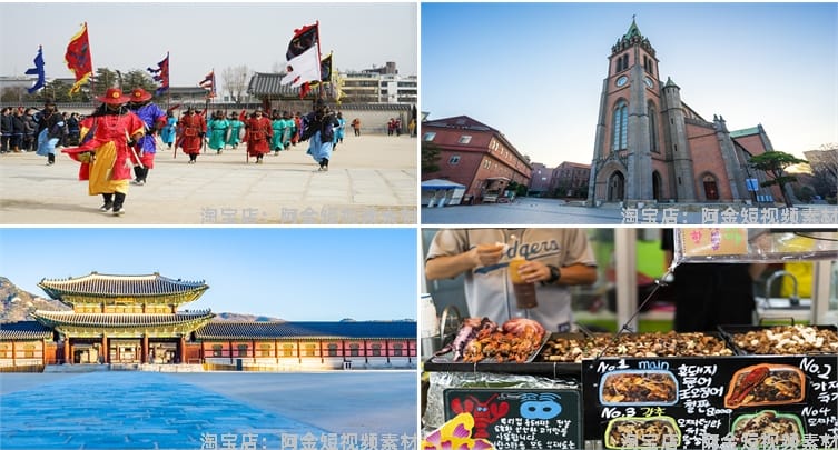 韩国首尔城市风光建筑夜景街道风景素材高清治愈系旅游摄影图片照