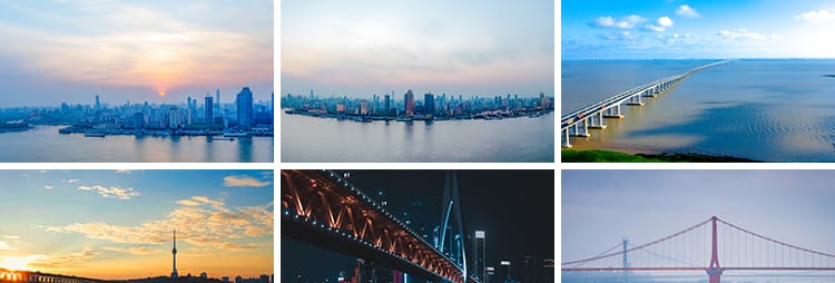 长江大桥江水跨江桥梁建筑夜景风光照片摄影高清抖音图片设计素材