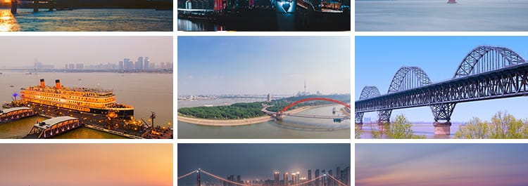 长江大桥江水跨江桥梁建筑夜景风光照片摄影高清抖音图片设计素材