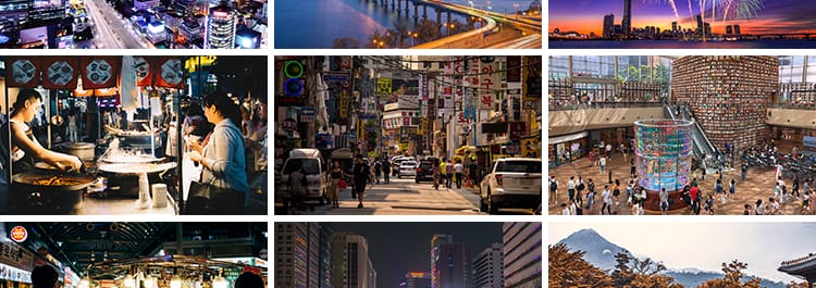 韩国首尔城市风光夜景街道街景建筑旅游风景摄影JPG照片图片素材