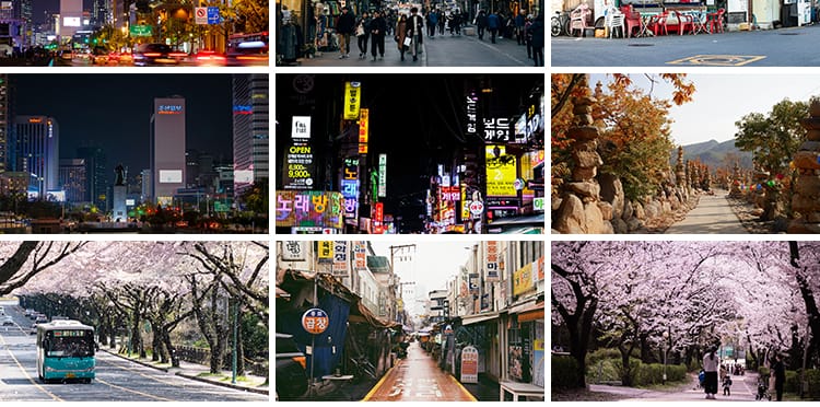 韩国首尔城市风光夜景街道街景建筑旅游风景摄影JPG照片图片素材