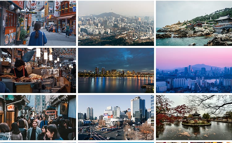 韩国首尔城市风光夜景街道街景建筑旅游风景摄影JPG照片图片素材