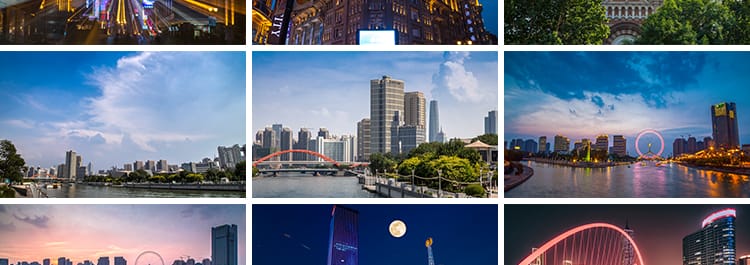 天津城市地标建筑夜景风光摄影旅游景点高楼大厦抖音图片设计素材