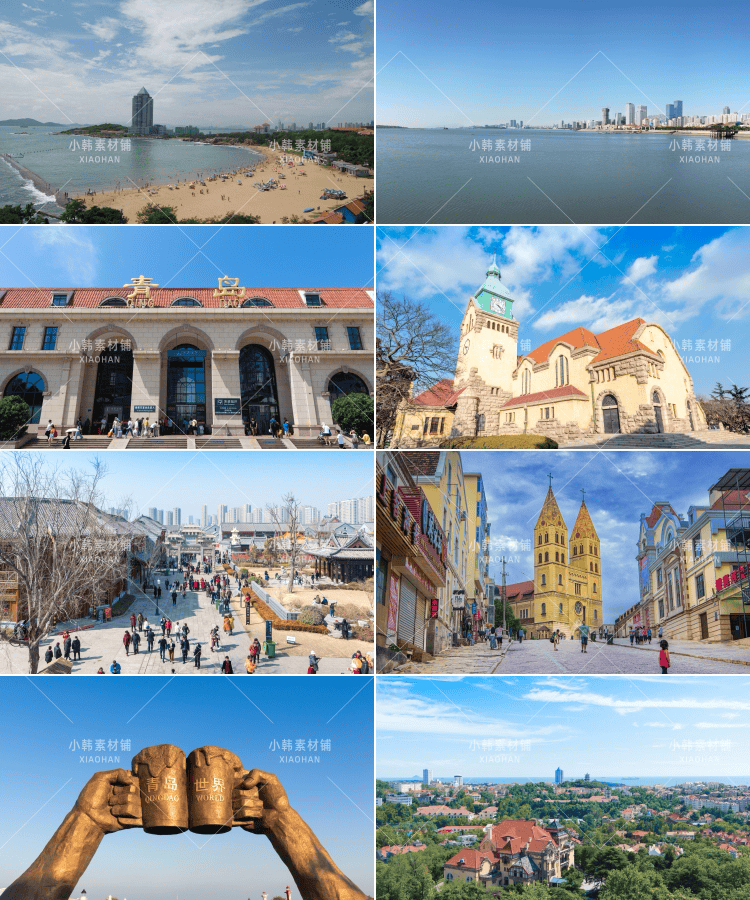 青岛风光摄影横版高清抖音自媒体pr剪辑背景图片素材