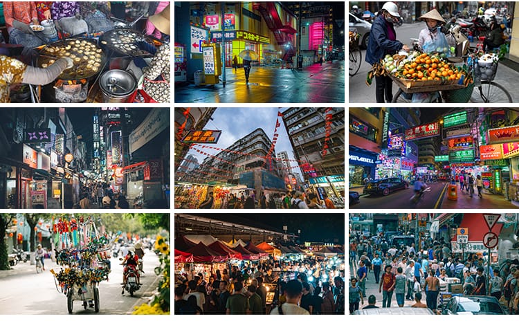 夜市地摊人间烟火气百姓市井生活百态人物日常摆摊贩小吃图片素材